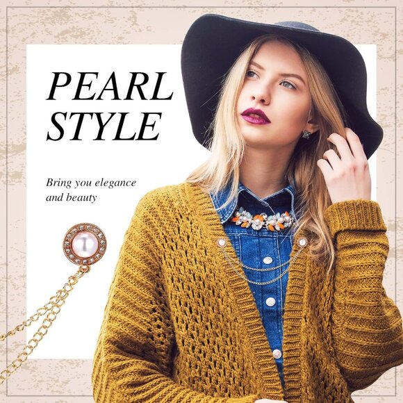 Vintage Sweater Shawl Chain Clips 4 Pcs Antique Cardigan Collar Holders Decorati - Picture 2 of 6